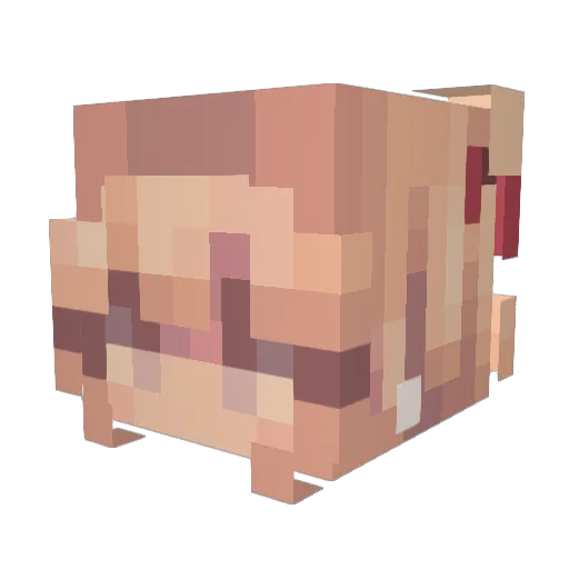 WeeperHeart Minecraft avatar head, 3D render