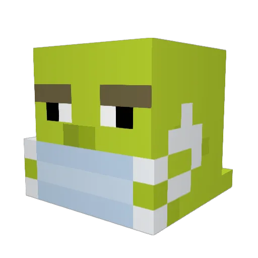 WeepiVI Minecraft avatar head, 3D render