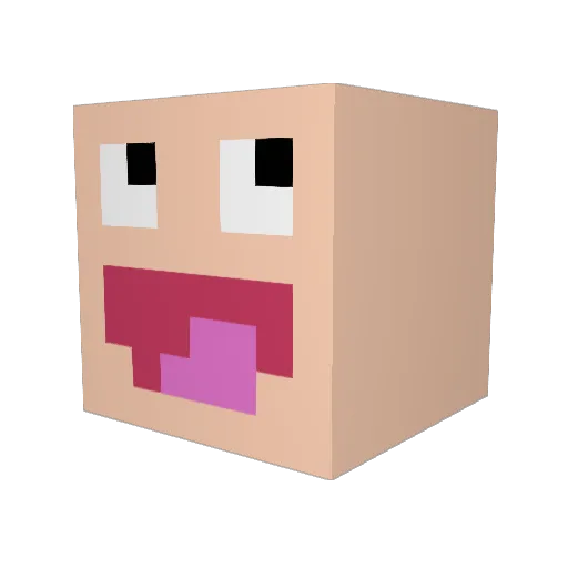 WeepingNipple Minecraft avatar head, 3D render