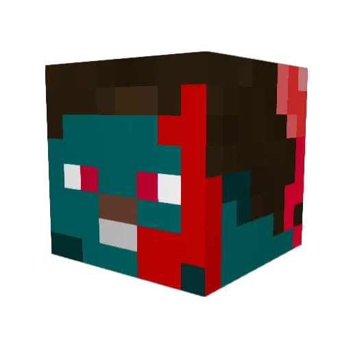 Weeq Minecraft avatar head, 3D render
