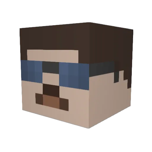 Weeze1 Minecraft avatar head, 3D render