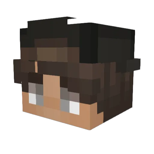 WeezyBB Minecraft avatar head, 3D render