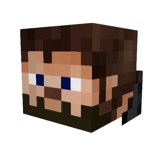 Weffle Minecraft avatar head, 3D render