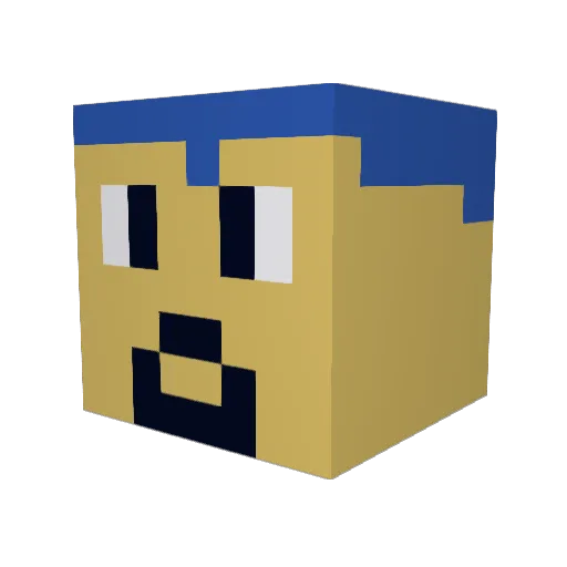 Wefreg Minecraft avatar head, 3D render