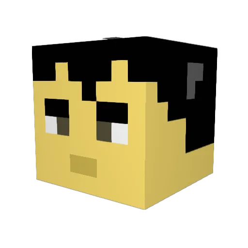 WeiWei003 Minecraft avatar head, 3D render