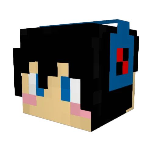 Wei_E Minecraft avatar head, 3D render