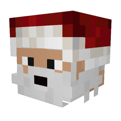 Weihnachten_ Minecraft avatar head, 3D render