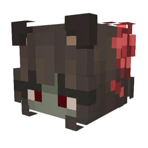 Weihnachtsbiene Minecraft avatar head, 3D render