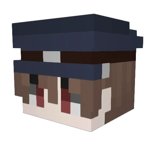 WeikeWeak Minecraft avatar head, 3D render