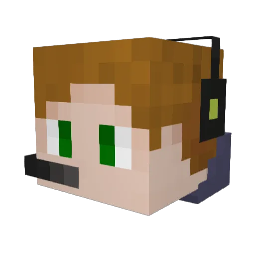 WeirdConn Minecraft avatar head, 3D render
