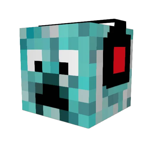 WeirdCreeper Minecraft avatar head, 3D render