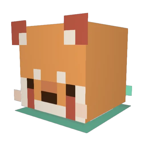 WeirdKathi Minecraft avatar head, 3D render
