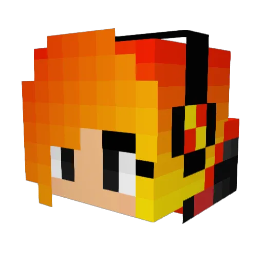 WeirdStar Minecraft avatar head, 3D render
