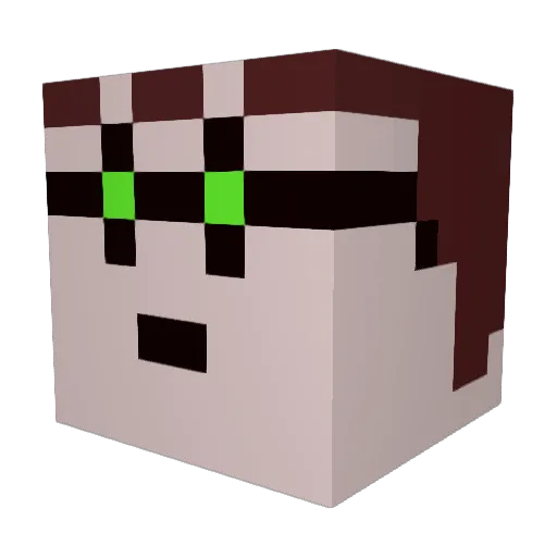 WeirdWitcher Minecraft avatar head, 3D render