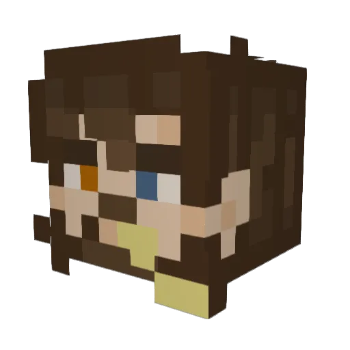 Weirddev Minecraft avatar head, 3D render