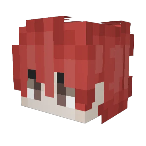 WeirdesElli Minecraft avatar head, 3D render