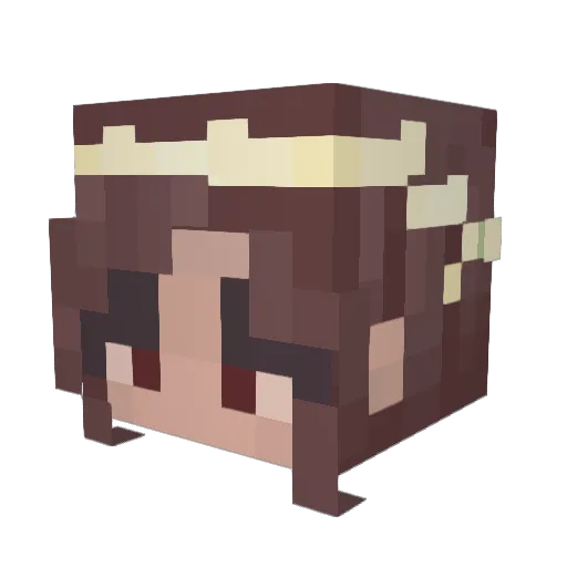 WeissRauschen Minecraft avatar head, 3D render