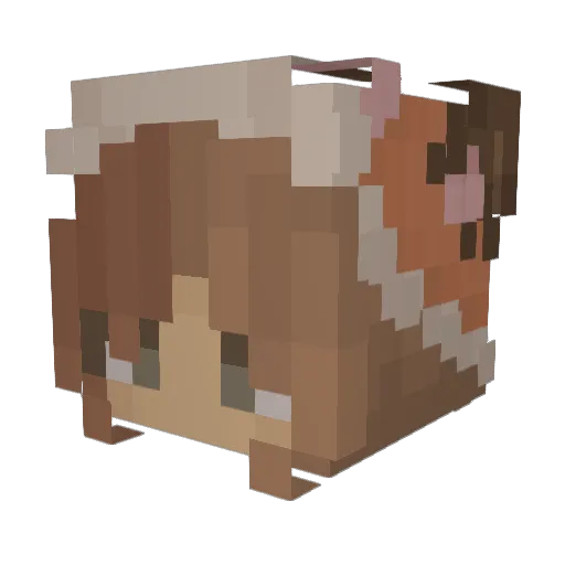 Wekkkk Minecraft avatar head, 3D render