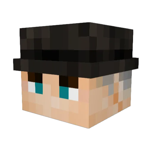 Weksa Minecraft avatar head, 3D render