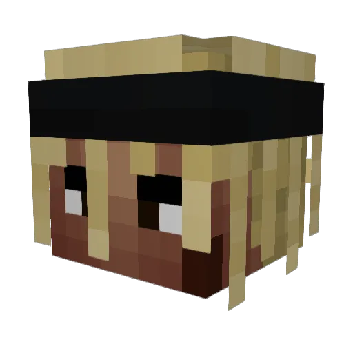 WelcomeGolden Minecraft avatar head, 3D render