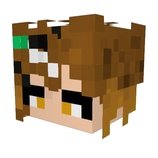 Welcume Minecraft avatar head, 3D render