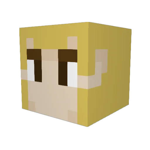 WelfSitter Minecraft avatar head, 3D render