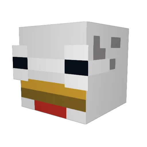 WellCookedChickn Minecraft avatar head, 3D render