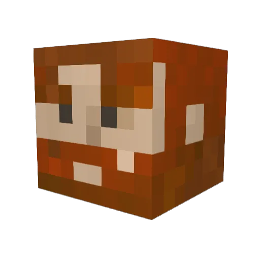 Well_Comma Minecraft avatar head, 3D render