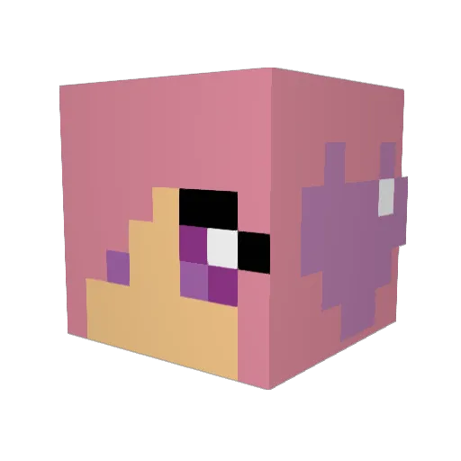 Wella26 Minecraft avatar head, 3D render