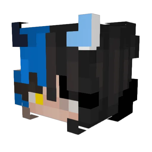 Wellereal Minecraft avatar head, 3D render