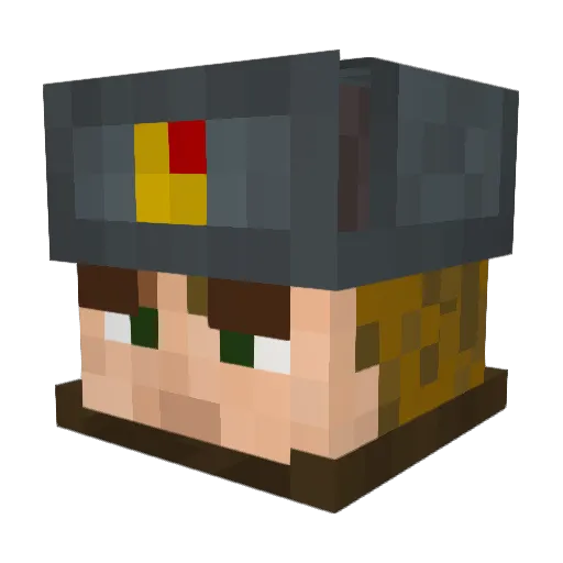 Welltor Minecraft avatar head, 3D render