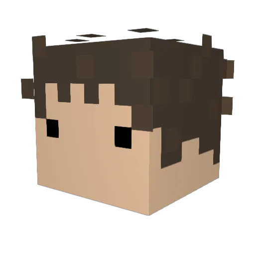 Welos Minecraft avatar head, 3D render