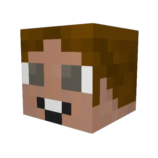 Weloxux Minecraft avatar head, 3D render