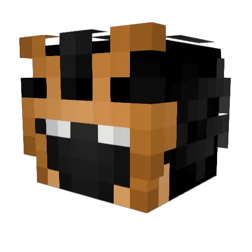 Welpified Minecraft avatar head, 3D render