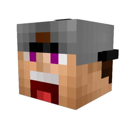 WeltQgel Minecraft avatar head, 3D render