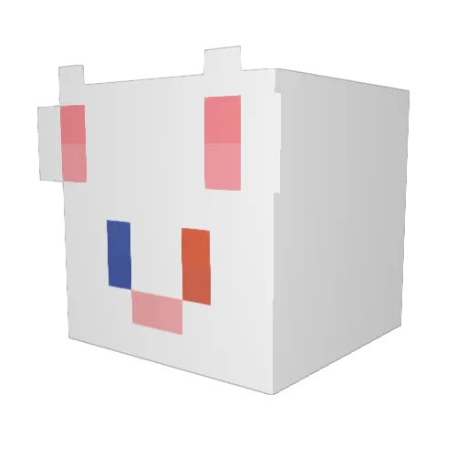 Welt_ Minecraft avatar head, 3D render