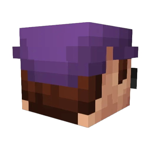 Weluigi Minecraft avatar head, 3D render