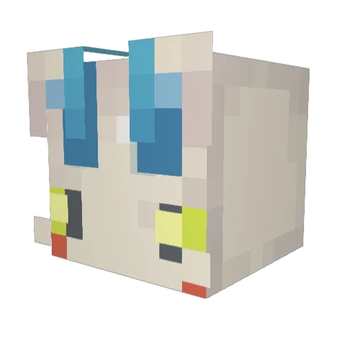 WelvenVEVO Minecraft avatar head, 3D render