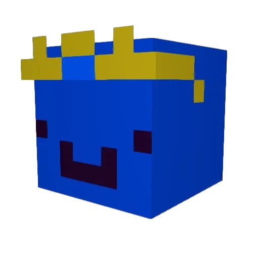Wemblue Minecraft avatar head, 3D render