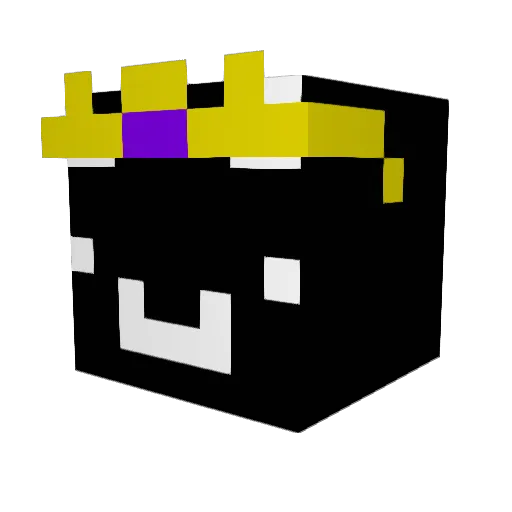 Wemmblack Minecraft avatar head, 3D render