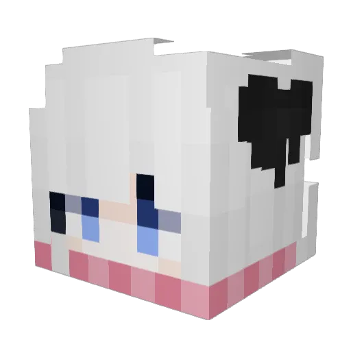 Wen_wen_ Minecraft avatar head, 3D render
