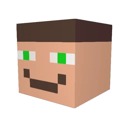 Wenael Minecraft avatar head, 3D render