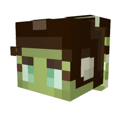 Wenalena Minecraft avatar head, 3D render
