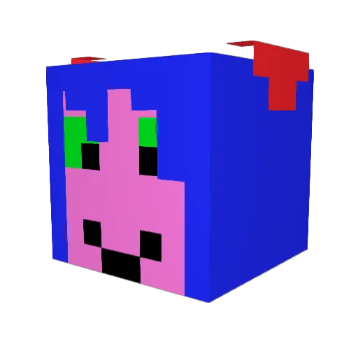 Wendrin Minecraft avatar head, 3D render