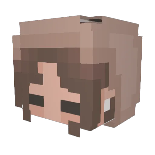 Weniix Minecraft avatar head, 3D render