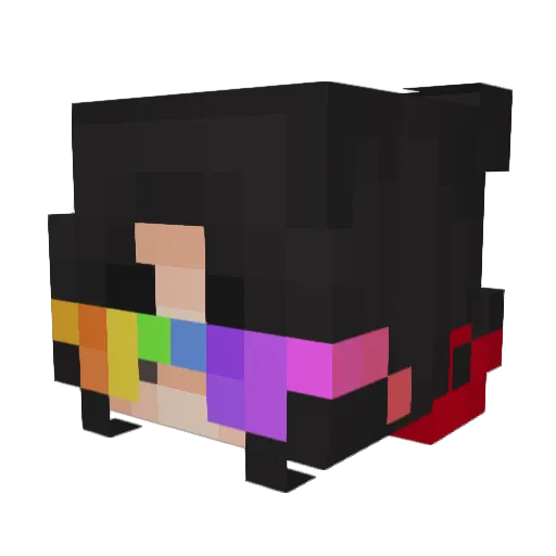 Weninka Minecraft avatar head, 3D render
