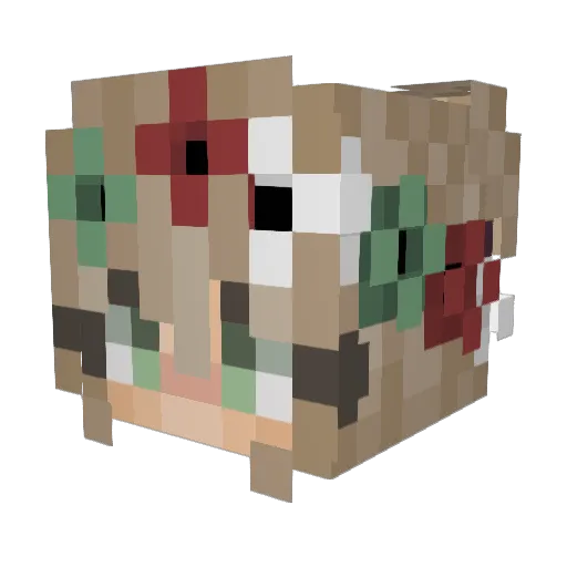 Wenkii Minecraft avatar head, 3D render