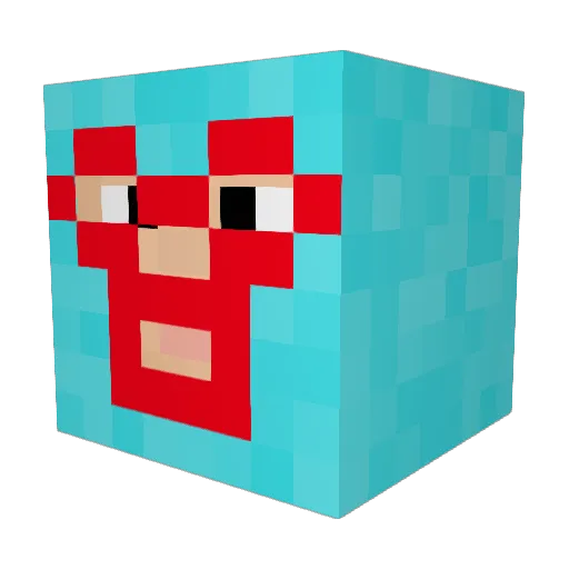 Wenlots Minecraft avatar head, 3D render