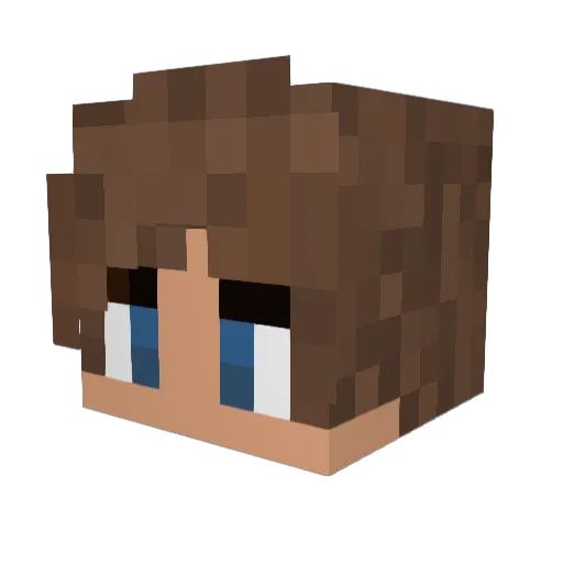 Wennira Minecraft avatar head, 3D render