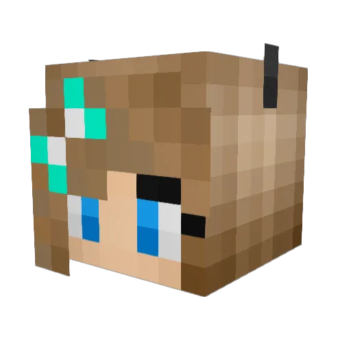 Wenzelo Minecraft avatar head, 3D render